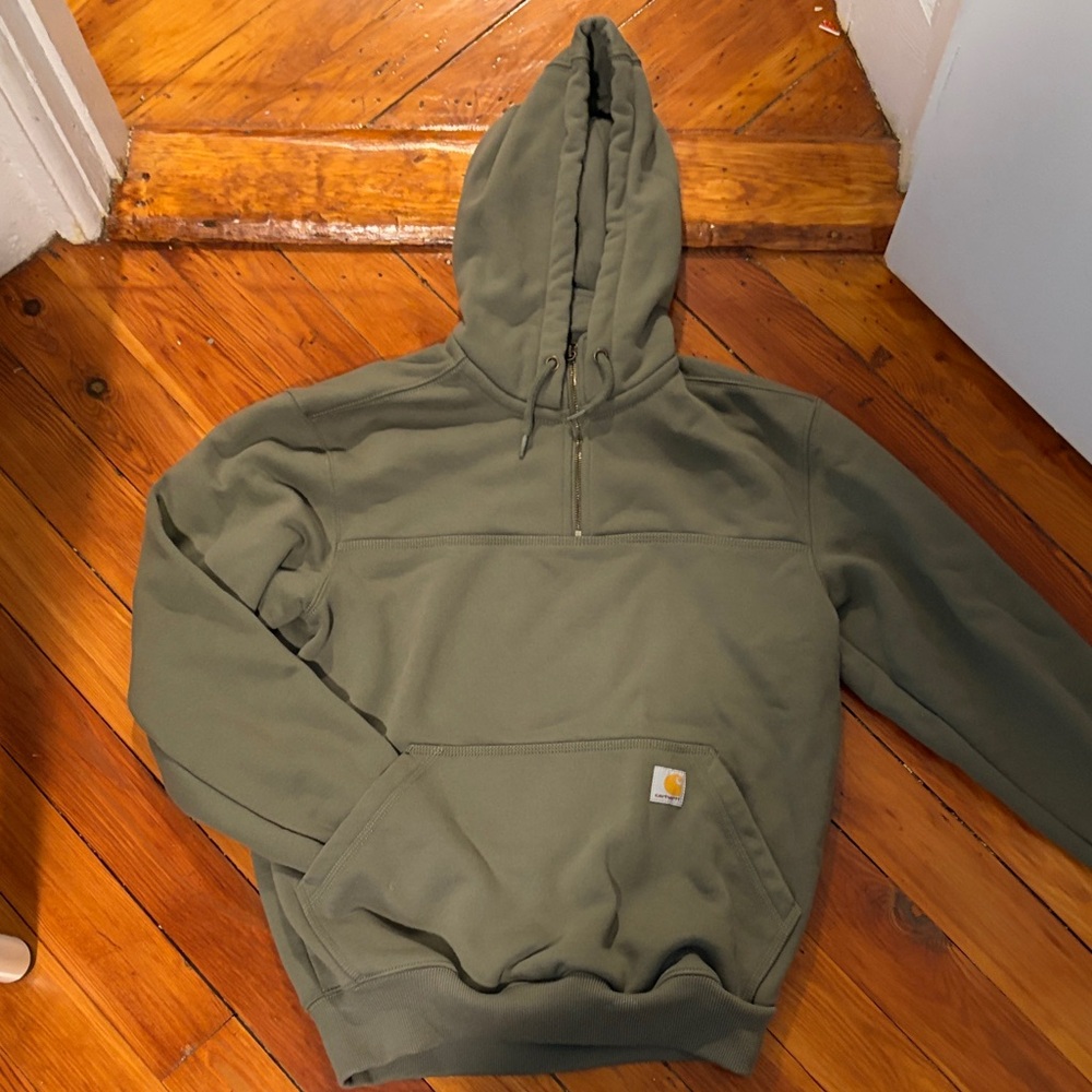 Carhartt Sage Green Half-Zip Hoodie